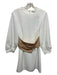 Tibi Size 0 White & Beige Polyester Long Sleeve Button Up Detail Back Zip Dress White & Beige / 0