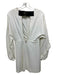 Tibi Size 0 White Rayon Blend Ruffle Detail Open Back Back Zip Long Sleeve Dress White / 0