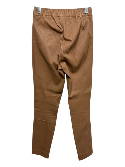 Max & Moi Size 34 Brown Lambskin Elastic Waist Pants Brown / 34
