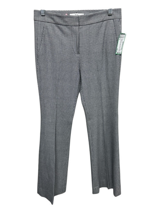 Tibi Size 0 BLack, White, Blue Polyester & Rayon Houndstooth High Rise Pants BLack, White, Blue / 0