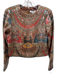 Veronica Beard Size 0 Beige, Red, Multi Polyester Sequined All Over Print Top Beige, Red, Multi / 0