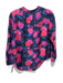 A Piece Apart Size 0 Blue, Purple, Multi Silk Quarter Button Floral Print Top Blue, Purple, Multi / 0
