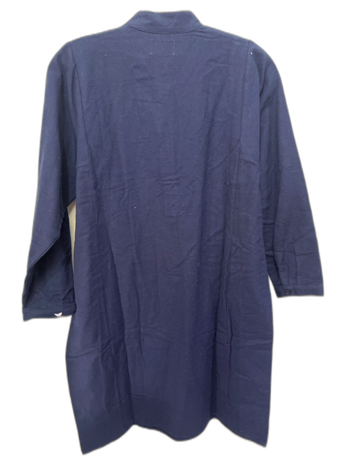 Petite Plume Size XS Navy Blue Cotton Quarter Button 3/4 Sleeve Dress Navy Blue / XS