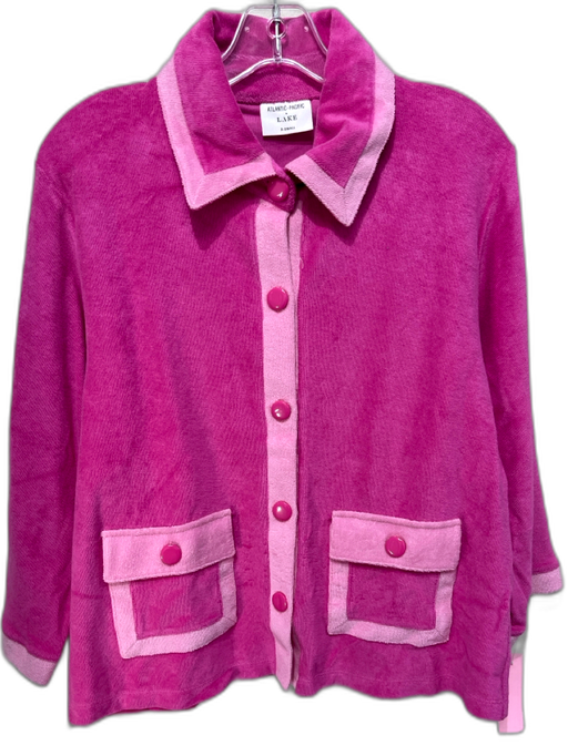Lake Size XS Pink Cotton Button Up Long Sleeve Short Set Pink / XS