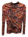 Chufy Size XS Orange, Black & Multi Viscose Long Sleeve Paisley Mock Neck Top Orange, Black & Multi / XS