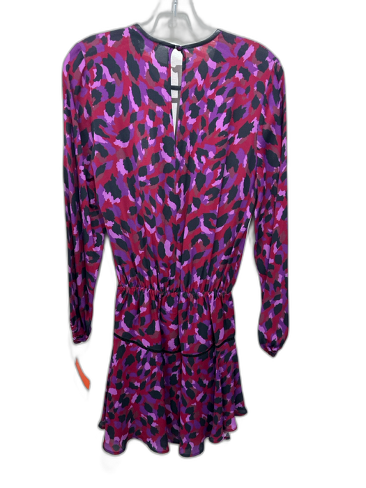 Karina Grimaldi Size XS Purple, Burgundy & Black Rayon Blend Long Sleeve Dress Purple, Burgundy & Black / XS