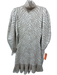 Ulla Johnson Size P Cream & Taupe Merino Wool Knit Zebra Mock Neck Dress Cream & Taupe / P
