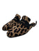 Sophique Shoe Size 38 Beige, Brown & Black Suede Square Toe Leopard Slide Flats Beige, Brown & Black / 38