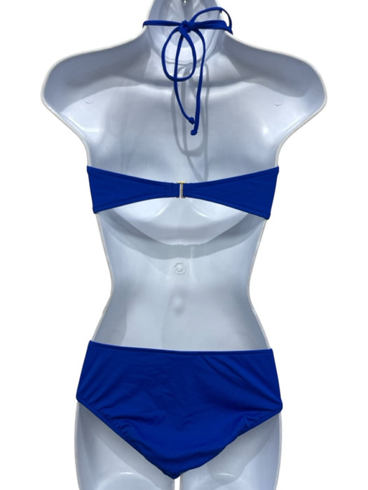 Milly Size Small Cobalt Blue Polymide Halter Gold Hardware Gold Circles Swimsuit Cobalt Blue / Small