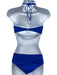 Milly Size Small Cobalt Blue Polymide Halter Gold Hardware Gold Circles Swimsuit Cobalt Blue / Small