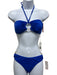 Milly Size Small Cobalt Blue Polymide Halter Gold Hardware Gold Circles Swimsuit Cobalt Blue / Small