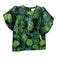 Pomander Place Size XS Green & Black Polyester Blend Short Balloon Sleeve Top Green & Black / XS