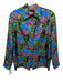 La Double J Size XS Green, Purple & Multi Silk Long Sleeve floral & leaves Top Green, Purple & Multi / XS