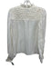 Alexis Size XS Cream Polyester Long Balloon Sleeve Smocked Detail Button up Top Cream / XS