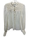 Alexis Size XS Cream Polyester Long Balloon Sleeve Smocked Detail Button up Top Cream / XS