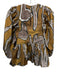 Hunter Bell Size XS Gray, Black & Yellow Polyester 1/2 Balloon Sleeve Peplum Top Gray, Black & Yellow / XS