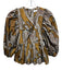 Hunter Bell Size XS Gray, Black & Yellow Polyester 1/2 Balloon Sleeve Peplum Top Gray, Black & Yellow / XS
