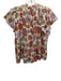 Birds of Paradis Size XS White, Red & Multi Cotton Short flutter sleeve Top White, Red & Multi / XS