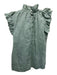 Sea New York Size 0 Sage green Ramie Ruffle Cap Sleeve Ruffle Neckline Top Sage green / 0