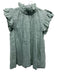 Sea New York Size 0 Sage green Ramie Ruffle Cap Sleeve Ruffle Neckline Top Sage green / 0