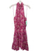 A.L.C. Size 0 Pink, White & Red Silk Sleeveless Floral Smock Neck Dress Pink, White & Red / 0