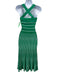 Alexis Size XS Green & White Viscose Blend Ribbed Knit Striped Perforated Dress Green & White / XS