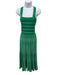 Alexis Size XS Green & White Viscose Blend Ribbed Knit Striped Perforated Dress Green & White / XS