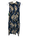 SeeByChloe Size 34 Blue, Tan & Black Polyester Sleeveless Lace Overlay Dress Blue, Tan & Black / 34