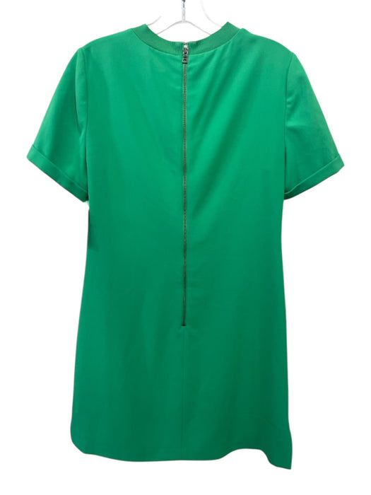 Alice + Olivia Size XS Green Polyester Short Sleeve Patch Pocket Shift Dress Green / XS