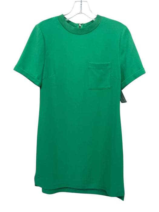 Alice + Olivia Size XS Green Polyester Short Sleeve Patch Pocket Shift Dress Green / XS