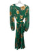 Alice + Olivia Size 0 Green, orange & Black Viscose Long Sleeve Floral Dress Green, orange & Black / 0