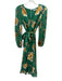 Alice + Olivia Size 0 Green, orange & Black Viscose Long Sleeve Floral Dress Green, orange & Black / 0