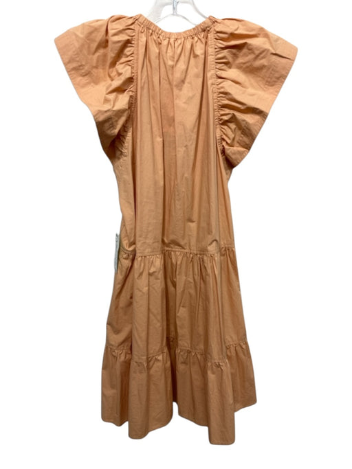A.L.C. Size 0 Orange Cotton Short flutter sleeve Keyhole Tiered Dress Orange / 0