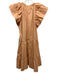 A.L.C. Size 0 Orange Cotton Short flutter sleeve Keyhole Tiered Dress Orange / 0