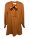 SeeByChloe Size 34 Burnt Orange Polyester Long Sleeve Crepe V Neck Dress Burnt Orange / 34