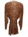 A.L.C. Size 0 Brown & Cream Silk Long Balloon Sleeve Leopard Elastic Waist Dress Brown & Cream / 0