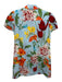 Alice + Olivia Size XS Light Blue, Red & Multi Cupro Short Sleeve Floral Dress Light Blue, Red & Multi / XS