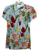 Alice + Olivia Size XS Light Blue, Red & Multi Cupro Short Sleeve Floral Dress Light Blue, Red & Multi / XS