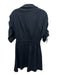 Cinq a Sept Size XS Black Cotton 1/2 Sleeve Ruched Detail V Neck Dress Black / XS