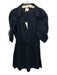 Cinq a Sept Size XS Black Cotton 1/2 Sleeve Ruched Detail V Neck Dress Black / XS
