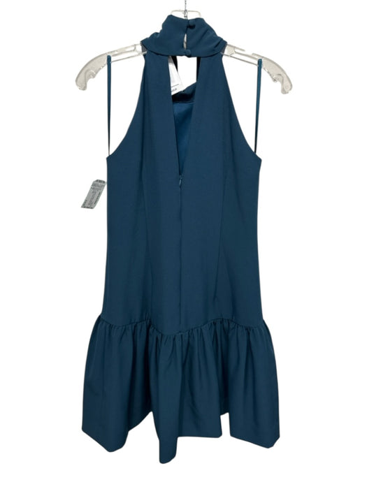 Milly Size 0 Teal Blue Polyester Sleeveless Mock Collar Darted Drop Waist Dress Teal Blue / 0