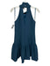 Milly Size 0 Teal Blue Polyester Sleeveless Mock Collar Darted Drop Waist Dress Teal Blue / 0