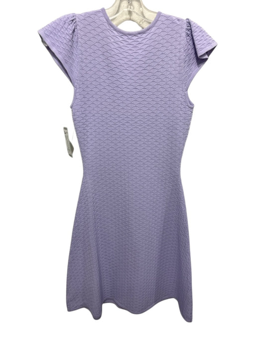 Shoshanna Size XS Lavender Rayon Short Cap Sleeve Textured Fit & Flare Dress Lavender / XS