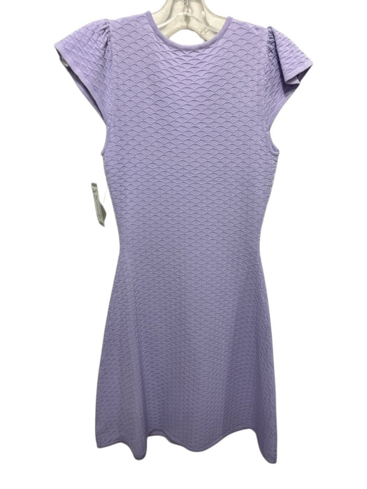 Shoshanna Size XS Lavender Rayon Short Cap Sleeve Textured Fit & Flare Dress Lavender / XS