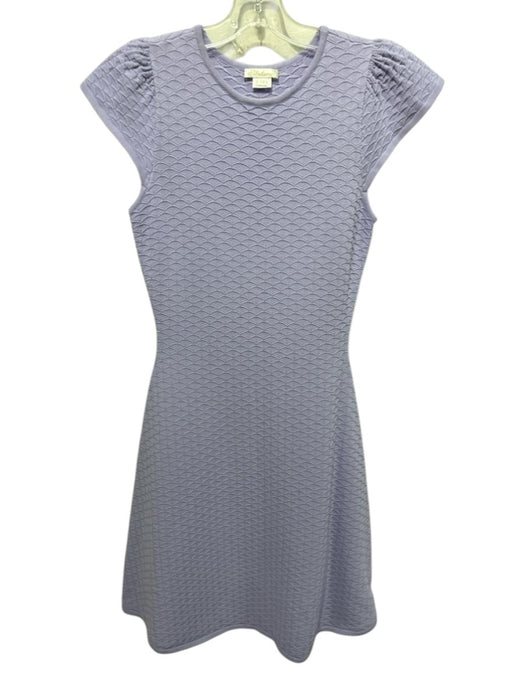 Shoshanna Size XS Lavender Rayon Short Cap Sleeve Textured Fit & Flare Dress Lavender / XS