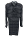 Theory Size P Black & White Silk Long Sleeve Spotted Long Sleeve Front Tie Dress Black & White / P