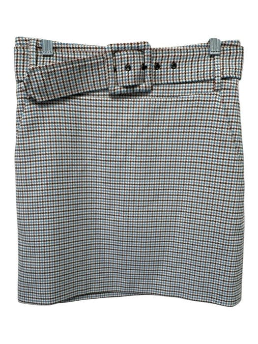 Veronica Beard Size 2 Light Blue, Brown & Black Polyester Blend High Waist Skirt Light Blue, Brown & Black / 2