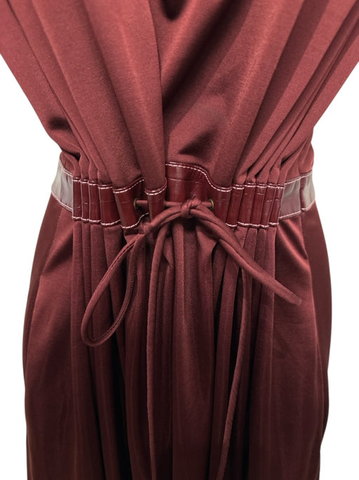 Sies Marjan Size 0 Burgundy Polyester & Viscose Sleeveless Contrast Stitch Skirt Burgundy / 0