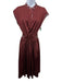 Sies Marjan Size 0 Burgundy Polyester & Viscose Sleeveless Contrast Stitch Skirt Burgundy / 0