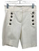 Derek Lam Size 2 White & Silver Cotton Zip & Hook Closure Button Detail Shorts White & Silver / 2